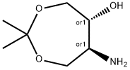 trans-5-Amino-6-hydroxy-2,2-dimethyl-1,3-dioxacyloheptane 化学構造式
