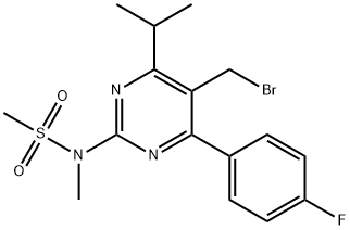 5-(溴甲基)-4-(4-氟苯基)-6-异丙基-2-[甲基(甲磺酰)氨基]嘧啶, 799842-07-2, 结构式
