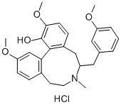 5H-Dibenz(d,f)azonin-1-ol, 6,7,8,9-tetrahydro-2,12-dimethoxy-6-((3-met hoxyphenyl)methyl)-7-methyl-, hydrochloride, (-)- 结构式