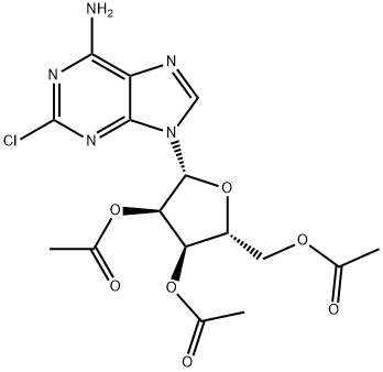 2-CHLORO-6-AMINO-9-(2',3',5'-TRI-O-ACETYL--D-RIBOFURANOSYL)PURINE 化学構造式