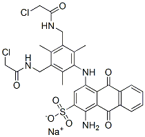 sodium 1-amino-4-[[3,5-bis[[(chloroacetyl)amino]methyl]-2,4,6-trimethylphenyl]amino]-9,10-dihydro-9,10-dioxoanthracene-2-sulphonate|