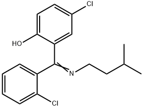 4-Chloro-2-(((2-chlorophenyl)(3-methylbutyl)imino)methyl)phenol Structure