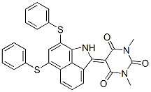5-[6,8-二(苯基巯基)苯并[CD]吲哚-2(1H)-亚基]-1,3-二甲基-2,4,6(1H,3H,5H)-嘧啶三酮,80019-21-2,结构式