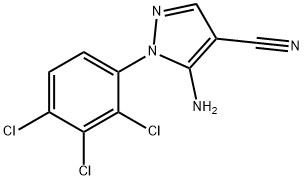 5-アミノ-1-(2,3,4-トリクロロフェニル)-1H-ピラゾール-4-カルボニトリル 化学構造式