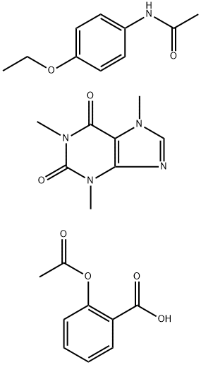 N-(4-エトキシフェニル)アセトアミド/1,3,7-トリメチル-7H-プリン-2,6(1H,3H)-ジオン/2-アセトキシ安息香酸,(1:1:1) 化学構造式