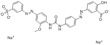 Benzoesure, 5-[(4-Aminophenyl)azo]-2-hydroxy-, Reaktionsprodukte mit 3-[(4-Amino-3-methoxyphenyl)azo]benzolsulfonsure und Kohlendichlorid, Natriumsalze