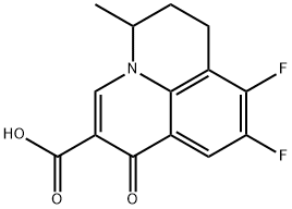 8,9-ジフルオロ-6,7-ジヒドロ-5-メチル-1-オキソ-1H,5H-ベンゾ[ij]キノリジン-2-カルボン酸 化学構造式