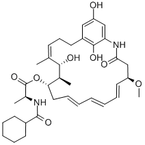 L-Alanine, N-(cyclohexylcarbonyl)-, 11-ester with 20,23-didehydro-20,2 3-dideoxo-20,23-dihydroxyansatrienol A Structure