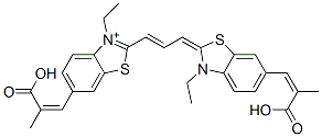 Benzothiazolium,  6-(2-carboxypropenyl)-2-[3-[6-(2-carboxypropenyl)-3-ethyl-2-benzothiazolinylidene]propenyl]-3-ethyl-  (8CI),801144-03-6,结构式