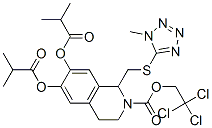 2(1H)-Isoquinolinecarboxylic  acid,  3,4-dihydro-6,7-bis(2-methyl-1-oxopropoxy)-1-[[(1-methyl-1H-tetrazol-5-yl)thio]methyl]-,  2,2,2-trichloroethyl  ester Structure