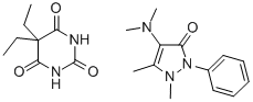 5,5-diethyl-1,3-diazinane-2,4,6-trione: 4-dimethylamino-1,5-dimethyl-2 -phenyl-pyrazol-3-one Structure