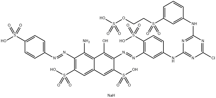 80156-94-1 2,7-Naphthalenedisulfonic acid, 4-amino-6-[[5-[[4-chloro-6-[[3-[[2-(sulfooxy)ethyl]sulfonyl]phenyl]amino]-1,3,5-triazin-2-yl]amino]-2-sulfophenyl]azo]-5-hydroxy-3-[(4-sulfophenyl)azo]-, pentasodium salt