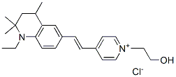 4-[2-[(1-エチル-1,2,3,4-テトラヒドロ-2,2,4-トリメチルキノリン)-6-イル]エテニル]-1-(2-ヒドロキシエチル)ピリジニウム・クロリド 化学構造式