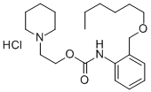 2-Piperidinoethyl o-((hexyloxy)methyl)carbanilate hydrochloride 化学構造式