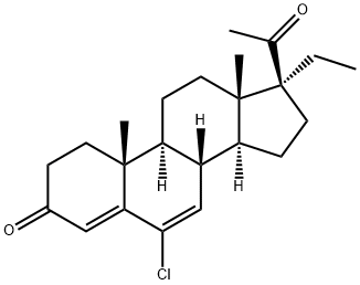 6-Chloro-17-ethylpregna-4,6-diene-3,20-dione 结构式