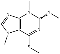 Purine, 2,3-dihydro-3,7-dimethyl-2-(methylimino)-6-(methylthio)- (8CI) Struktur