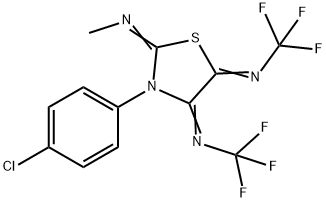N,N'-[3-(4-chlorophenyl)-2-(methylimino)-4,5-thiazolidinediylidene]bis[trifluoromethylamine],80228-93-9,结构式