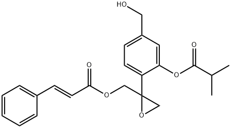 80235-04-7 (E)-3-Phenylpropenoic acid [2-[4-(hydroxymethyl)-2-(2-methyl-1-oxopropoxy)phenyl]oxiranyl]methyl ester