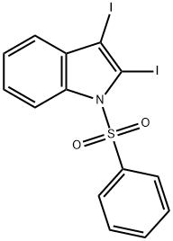 2,3-二碘-1-(苯基磺酰基)-1H-吲哚, 80360-26-5, 结构式