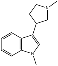 1H-Indole,1-methyl-3-(1-methyl-3-pyrrolidinyl)-(9CI) Struktur