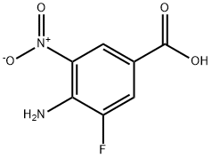 Benzoic acid, 4-amino-3-fluoro-5-nitro- (9CI) 化学構造式
