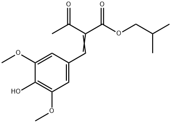 BUTANOIC ACID, 2-[(4-HYDROXY-3,5-DIMETHOXYPHENYL)METHYLENE]-3-OXO-, 2-METHYLPROPYL ESTER 结构式