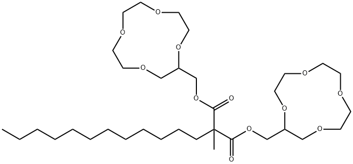 ビス[(12-クラウン-4)メチル]-2-ドデシル-2-メチルマロネート 化学構造式