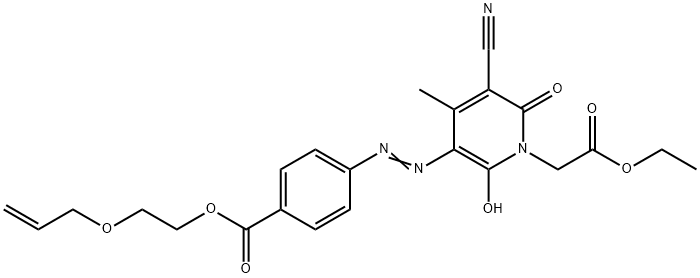 ethyl 5-[[4-[[2-(allyloxy)ethoxy]carbonyl]phenyl]azo]-3-cyano-6-hydroxy-4-methyl-2-oxo-2H-pyridine-1-acetate,80440-11-5,结构式