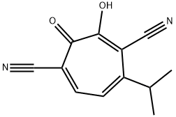 1,4,6-Cycloheptatriene-1,4-dicarbonitrile, 2-hydroxy-7-(1-methylethyl)-3-oxo- (9CI) 化学構造式