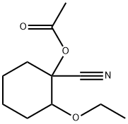 Cyclohexanecarbonitrile, 1-(acetyloxy)-2-ethoxy- (9CI) 化学構造式