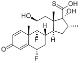 (6A,11B,16A,17A)-6,9-二氟-11,17-二羟基-16-甲基-3-氧代雄甾-1,4-二烯-17-硫代羧酸,80473-92-3,结构式