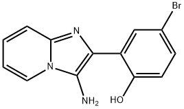 2-(3-Aminoimidazo[1,2-a]pyridin-2-yl)-4-bromophenol, 80493-78-3, 结构式