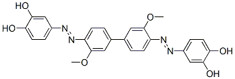 4,4'-[(3,3'-Dimethoxy[1,1'-biphenyl]-4,4'-diyl)bis(azo)]bis-1,2-benzenediol Structure