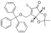 4H-Cyclopenta-1,3-dioxol-4-one, 3a,6a-dihydro-5-iodo-2,2-diMethyl-6-[(triphenylMethoxy)Methyl]-, (3aR,6aR)- Structure