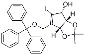 4H-Cyclopenta-1,3-dioxol-4-ol, 3a,6a-dihydro-5-iodo-2,2-diMethyl-6-[(triphenylMethoxy)Methyl]-, (3aS,4R,6aR)- Structure