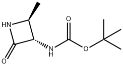 ((2S,3S)-2-甲基-4-氧代氮杂环丁烷-3-基)氨基甲酸叔丁酯 结构式