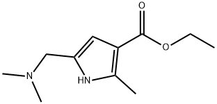 1H-Pyrrole-3-carboxylicacid,5-[(dimethylamino)methyl]-2-methyl-,ethylester(9CI) Structure