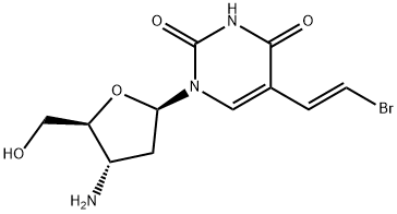 5-(2-bromovinyl)-3-amino-2',3'-dideoxyuridine Structure