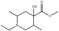 4-Piperidinecarboxylicacid,1-ethyl-4-hydroxy-2,5-dimethyl-,methylester(9CI) Struktur