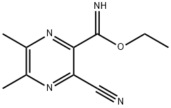 Pyrazinecarboximidic acid, 3-cyano-5,6-dimethyl-, ethyl ester (9CI) Struktur