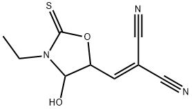 Propanedinitrile, [(3-ethyl-4-hydroxy-2-thioxo-5-oxazolidinyl)methylene]- (9CI) 结构式