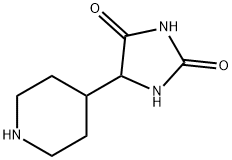 2,4-IMIDAZOLIDINEDIONE, 5-(4-PIPERIDINYL)- 化学構造式