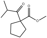 Cyclopentanecarboxylic acid, 1-(2-methyl-1-oxopropyl)-, methyl ester (9CI) Structure