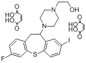 1-Piperazineethanol, 4-(10,11-dihydro-3-fluoro-8-iododibenzo(b,f)thiep in-10-yl)-, (Z)-2-butenedioate (1:2) 化学構造式