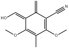 1,3-Cyclohexadiene-1-carbonitrile,5-(hydroxymethylene)-2,4-dimethoxy-3-methyl-6-methylene-,(5Z)-(9CI),807628-88-2,结构式