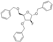BENZYL-3,5-DI-O-BENZYL-2-DEOXY-2-FLUORO-ALPHA-D-ARABINOFURANOSIDE Structure