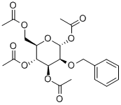 2-O-Benzyl-1,3,4,6-tetra-O-acetyl-a-D-mannopyranose 化学構造式