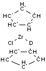 双(环戊二烯)氯化锆氘化物 结构式