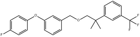 3-(4-Fluorophenoxy)benzyl 2-(3-trifluoromethylphenyl)-2-methylpropyl e ther,80843-75-0,结构式