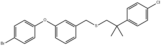 Benzene, 1-(4-bromophenoxy)-3-(((2-(4-chlorophenyl)-2-methylpropyl)thi o)methyl)- Struktur